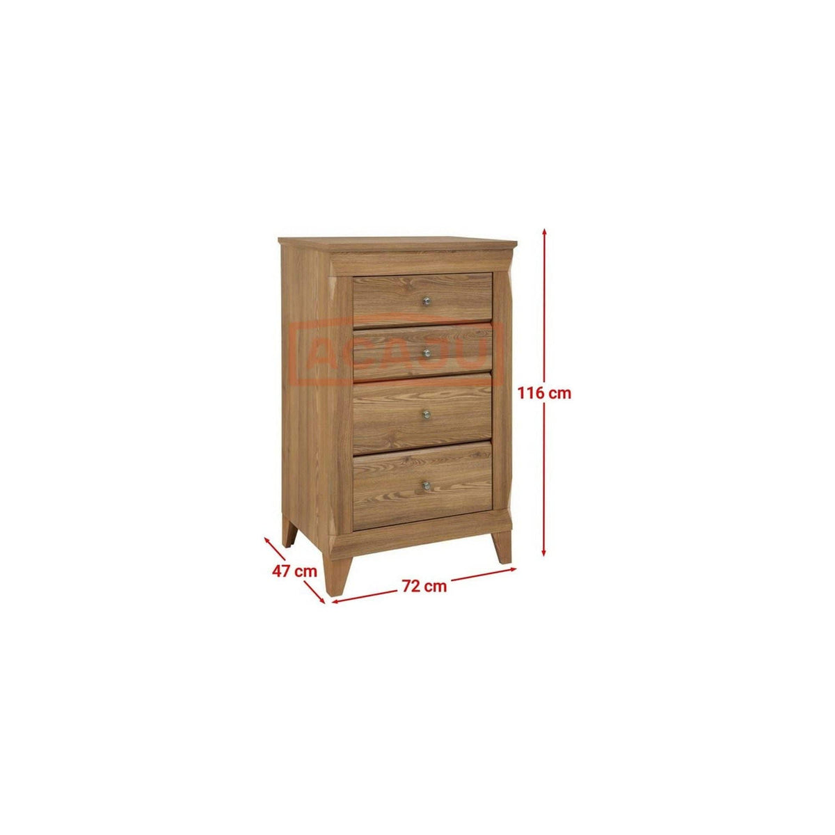 Comoda BERGEN KOM4S, stejar auriu, PAL, 72x47x116 cm