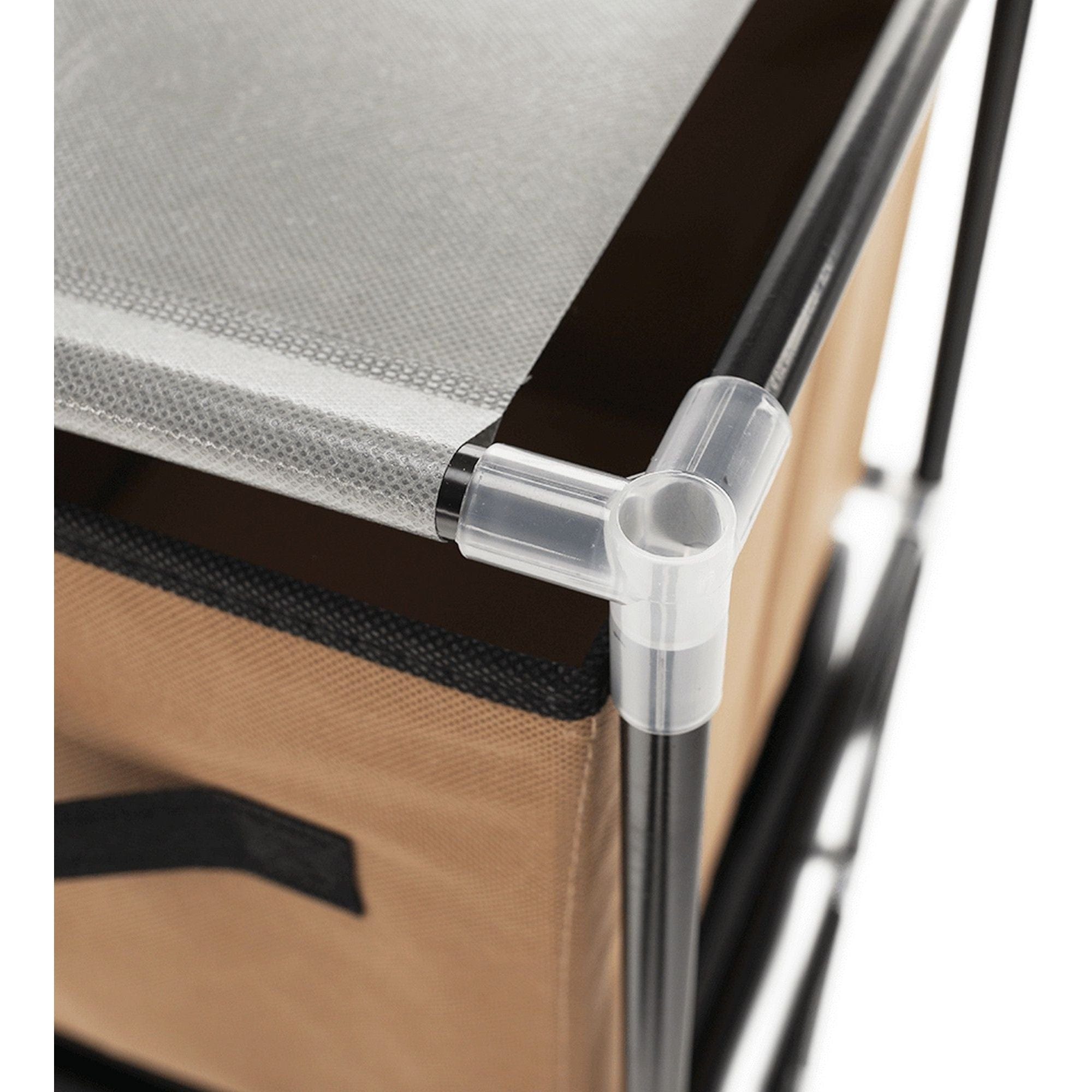 Comoda CAMILO TYP 2, negru/gri/maro, metal/material textil/plastic, 58x30x84 cm