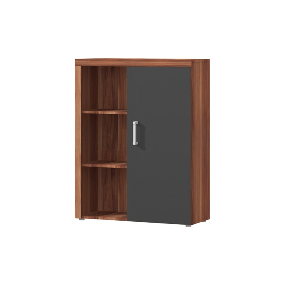 Comoda CHERIS 3, prun/gri grafit, DTD laminat, 90x35x114 cm