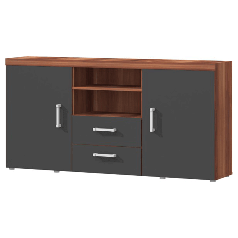 Comoda CHERIS 5, prun/gri grafit, DTD laminat, 164x45x80 cm