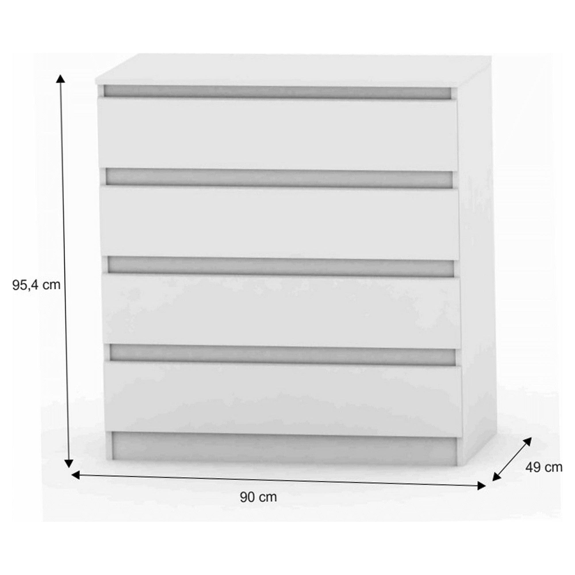 Comoda HANY NEW 004, alb, PAL laminat, 90x49x95 cm