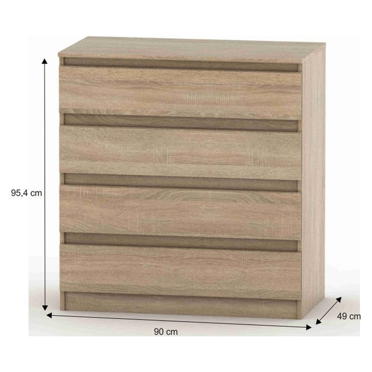 Comoda HANY NEW 004, stejar sonoma, PAL laminat, 90x49x95 cm