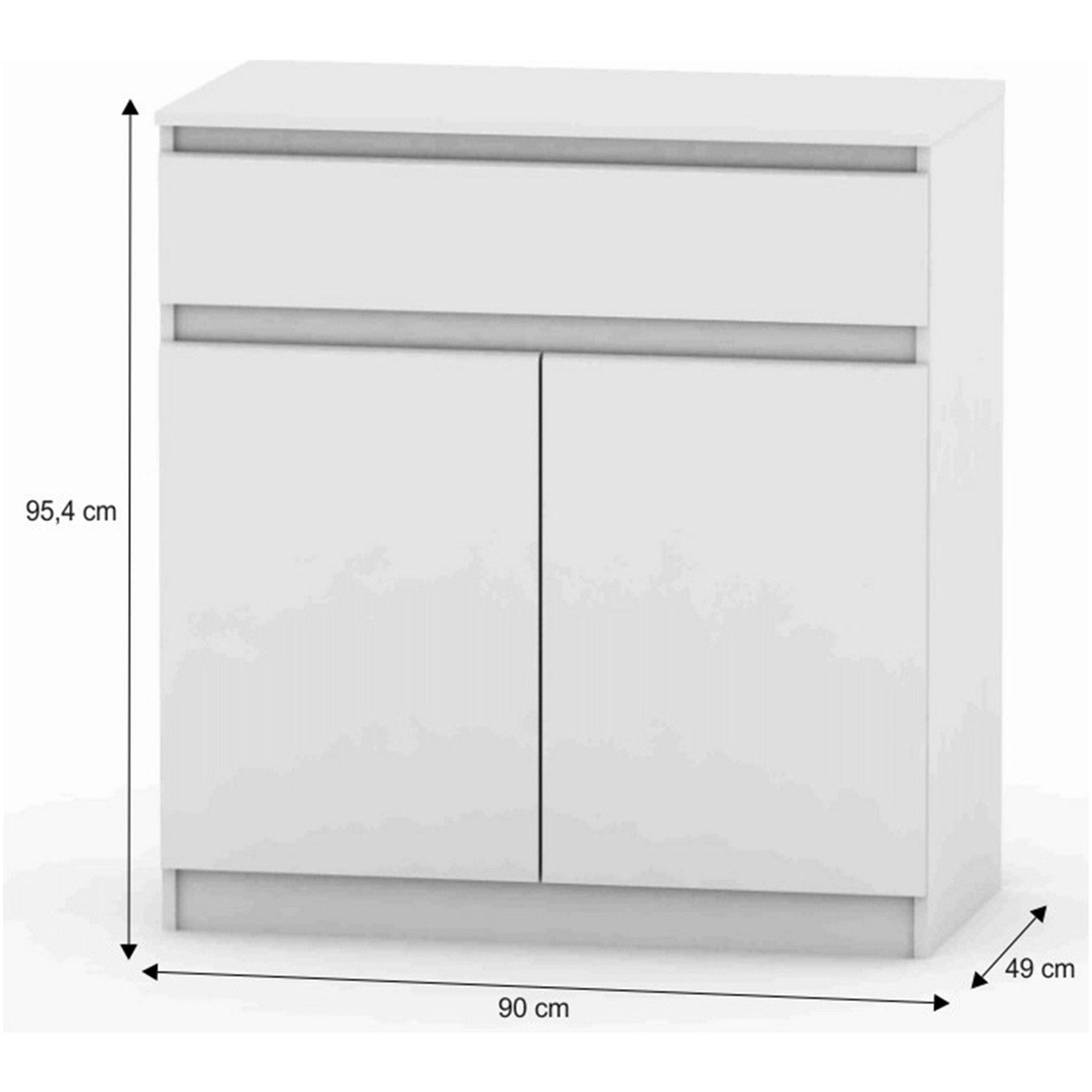 Comoda HANY NEW 007, alb, DTD laminat, 90x49x96 cm