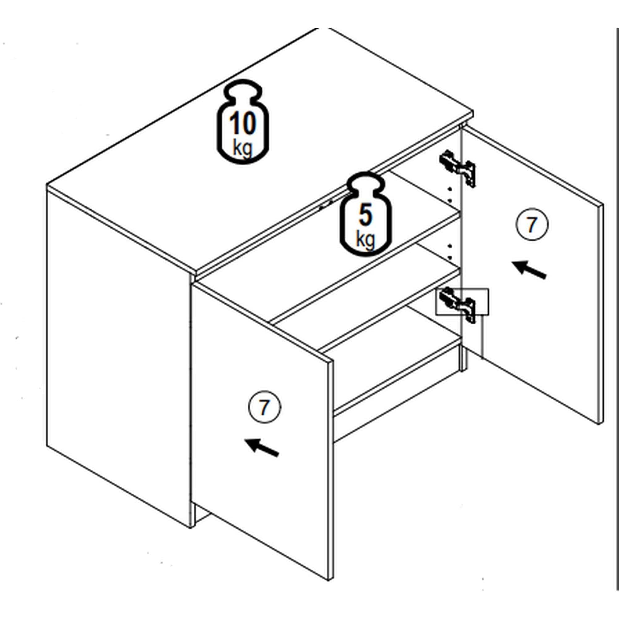 Comoda HANY NEW 008, stejar sonoma, DTD laminat, 90x49x74 cm