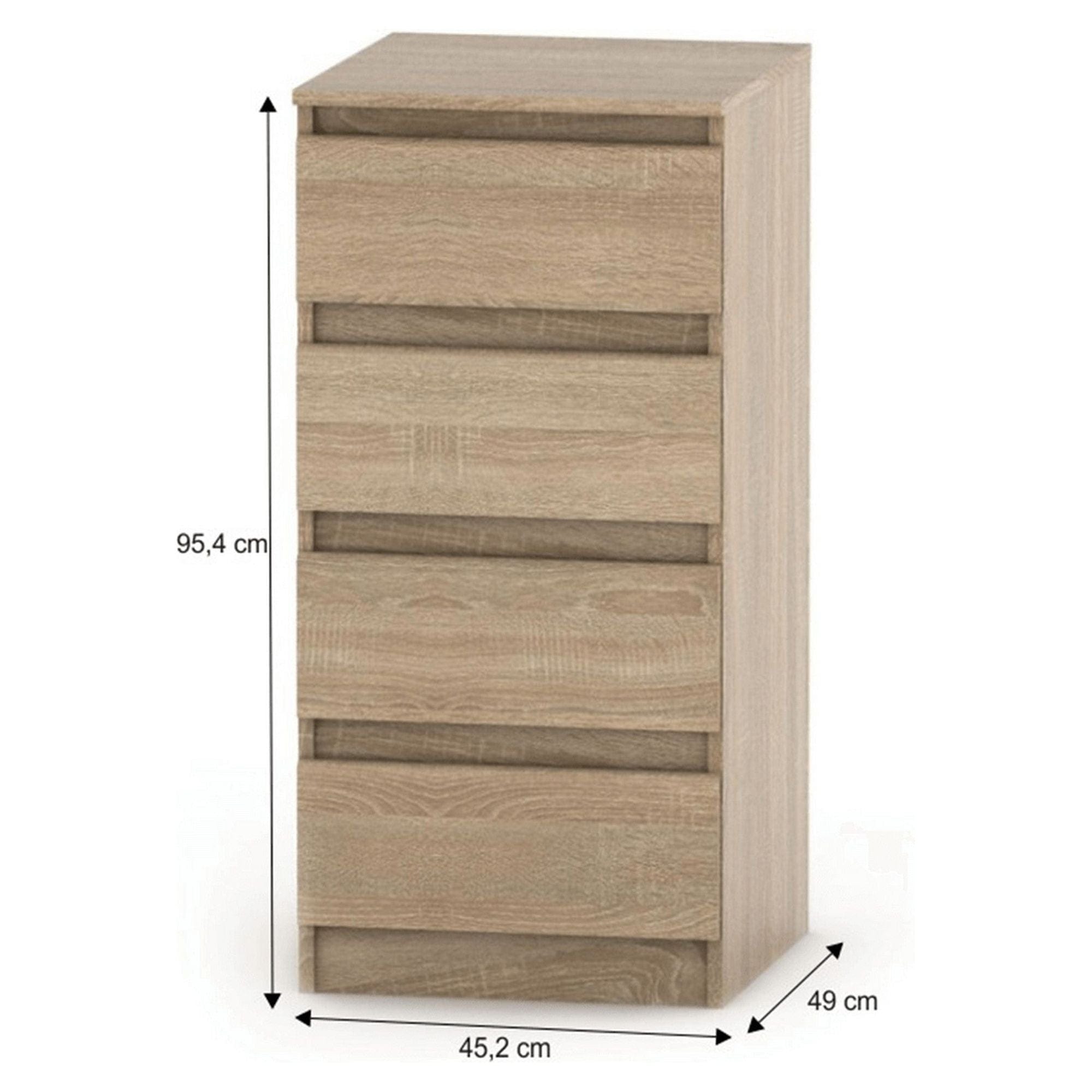 Comoda HANY NEW 009, stejar sonoma, PAL laminat, 45x49x95 cm