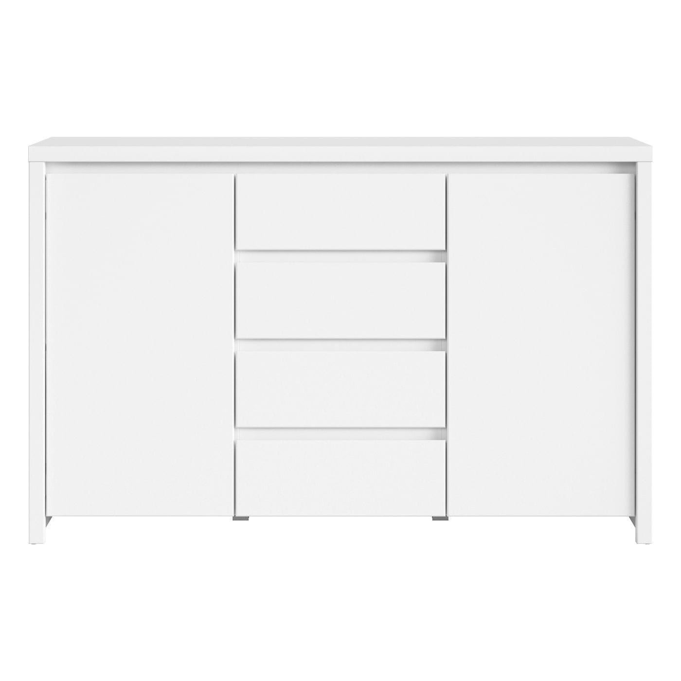 Comoda KASPIAN KOM2D4S, alb, PAL, 144x41x92 cm