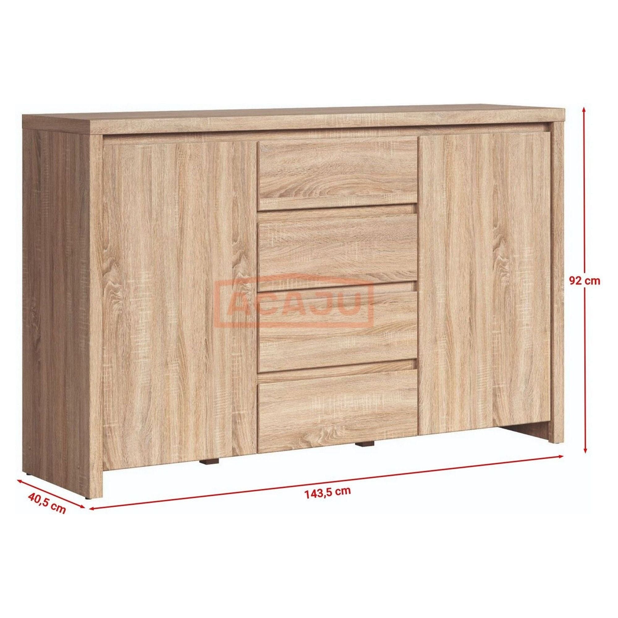 Comoda KASPIAN KOM2D4S, stejar sonoma, PAL, 144x41x92 cm