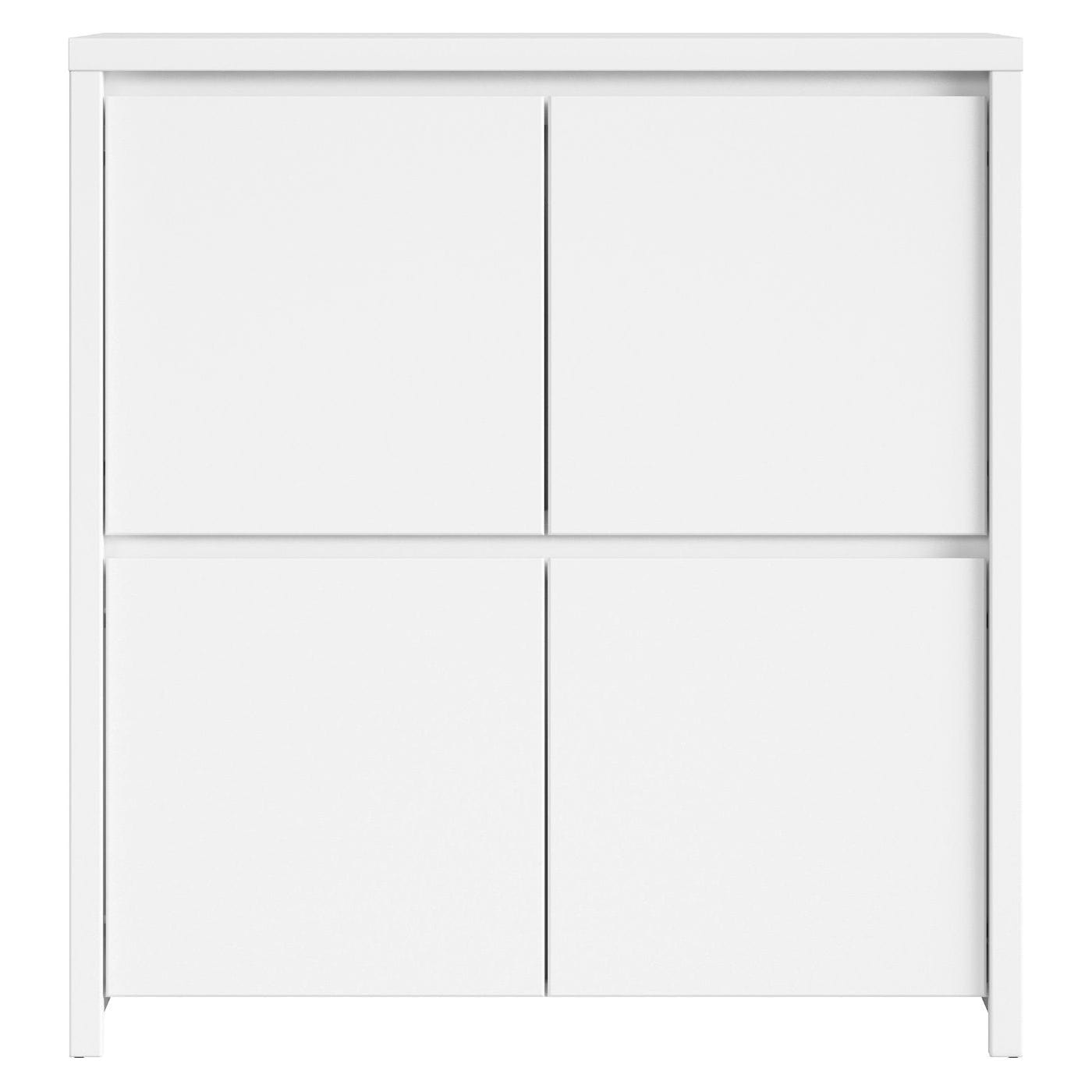 Comoda KASPIAN KOM4D, alb, PAL melaminat, 105x41x113 cm