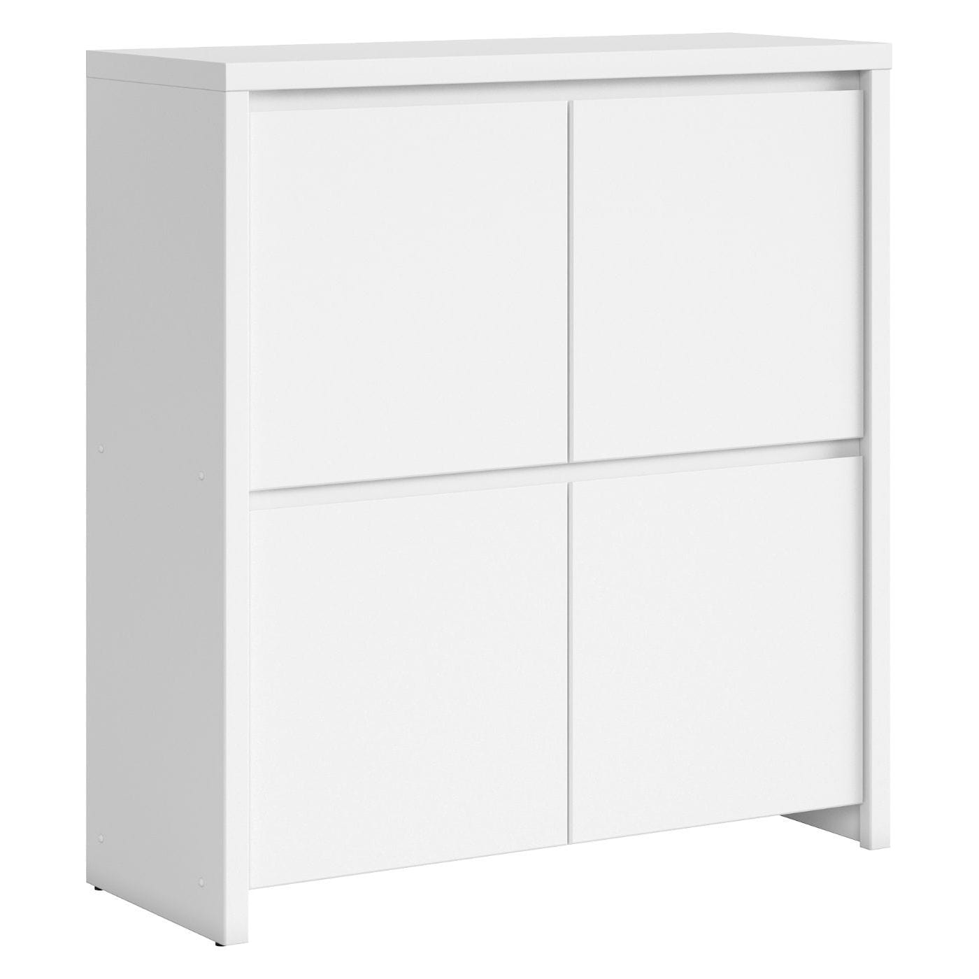 Comoda KASPIAN KOM4D, alb, PAL melaminat, 105x41x113 cm