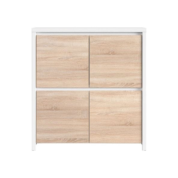 Comoda KASPIAN KOM4D, stejar sonoma/alb, PAL melaminat, 105x41x113 cm
