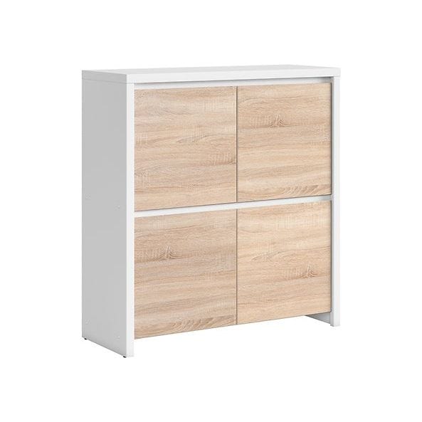 Comoda KASPIAN KOM4D, stejar sonoma/alb, PAL melaminat, 105x41x113 cm