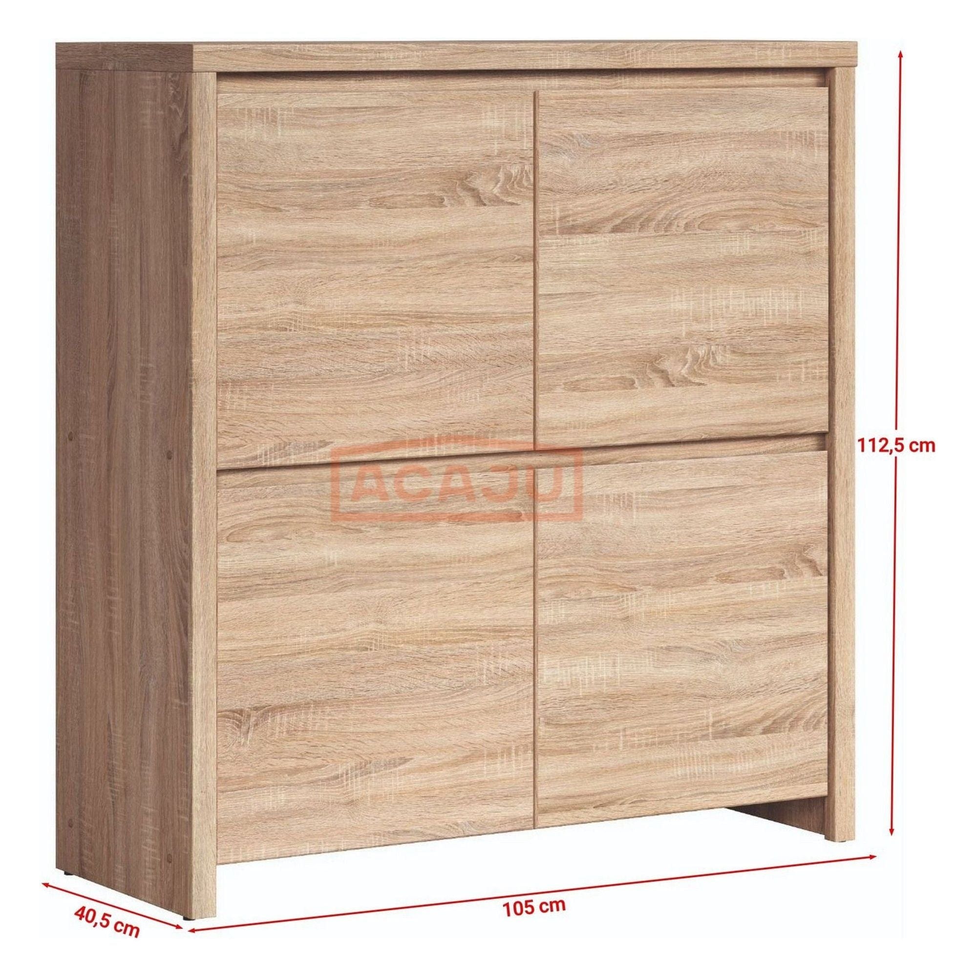 Comoda KASPIAN KOM4D, stejar sonoma, PAL melaminat, 105x41x113 cm