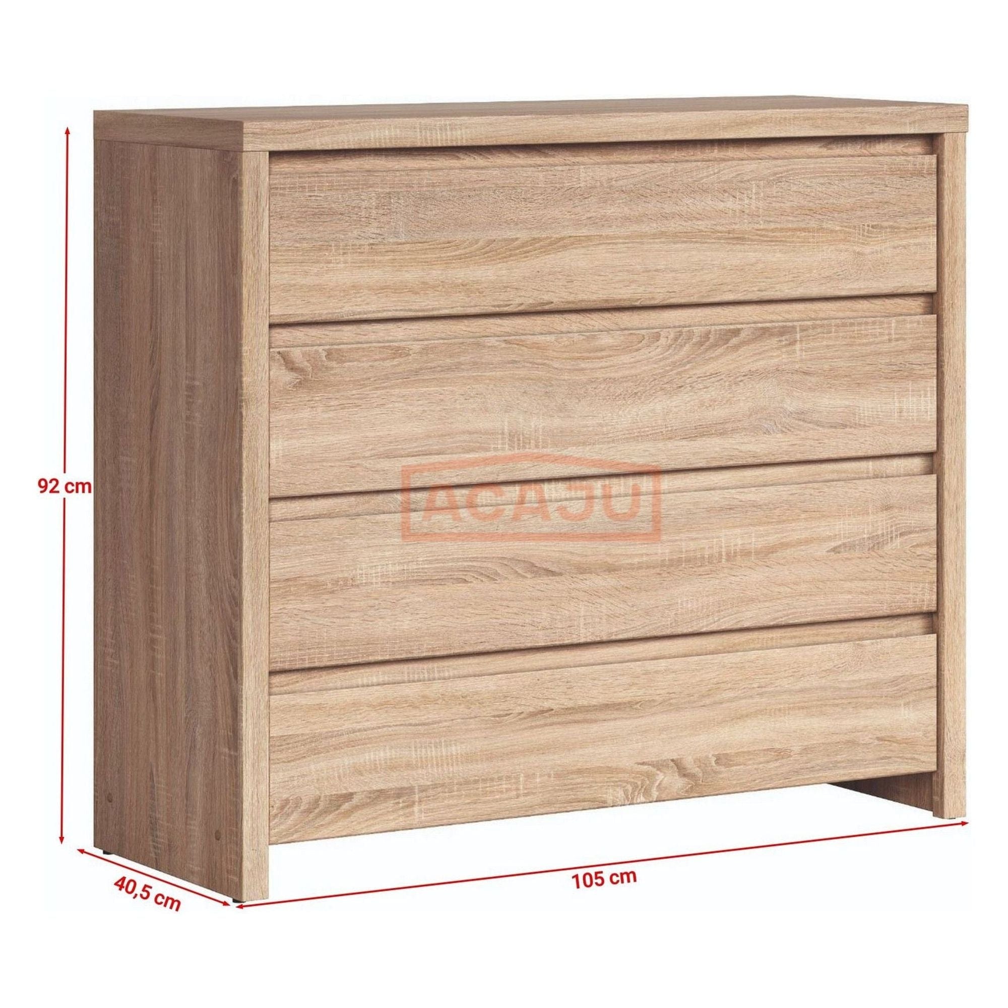 Comoda KASPIAN KOM4S, stejar sonoma, PAL, 105x41x92 cm