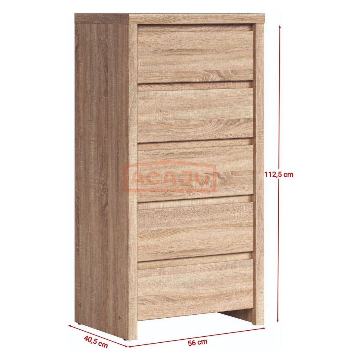Comoda KASPIAN KOM5S, stejar sonoma, PAL, 56x41x113 cm