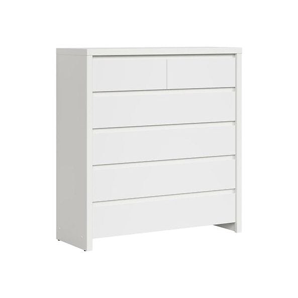 Comoda KASPIAN KOM6S, alb, PAL melaminat, 105x41x112 cm