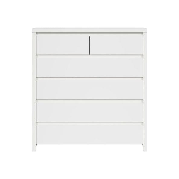 Comoda KASPIAN KOM6S, alb, PAL melaminat, 105x41x112 cm