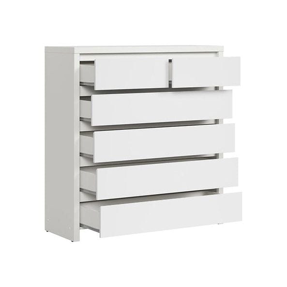 Comoda KASPIAN KOM6S, alb, PAL melaminat, 105x41x112 cm