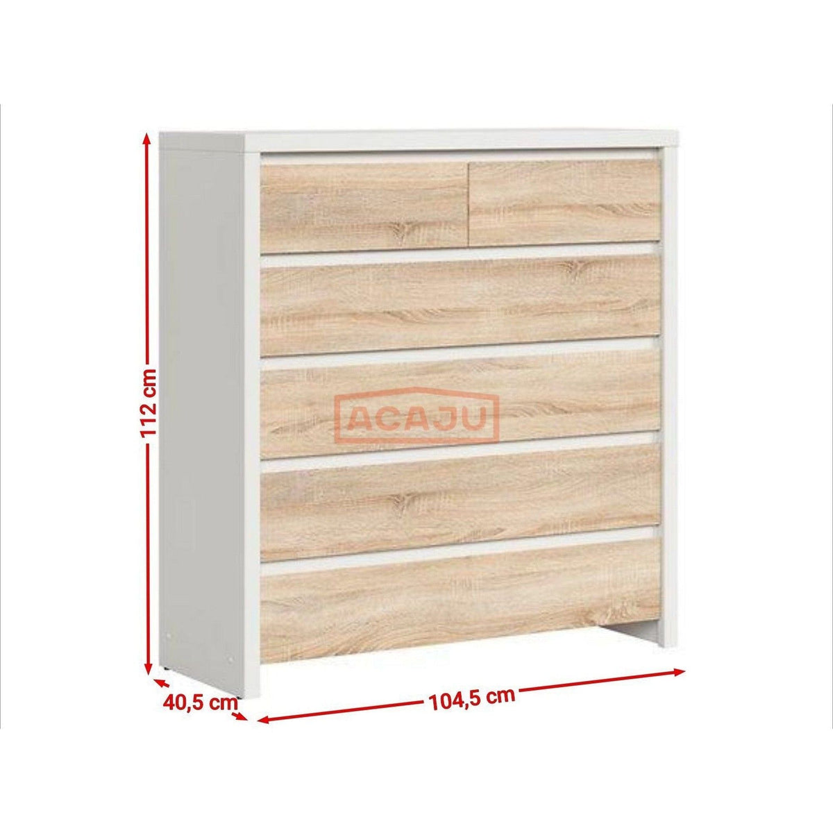 Comoda KASPIAN KOM6S, stejar sonoma, PAL melaminat, 105x41x112 cm