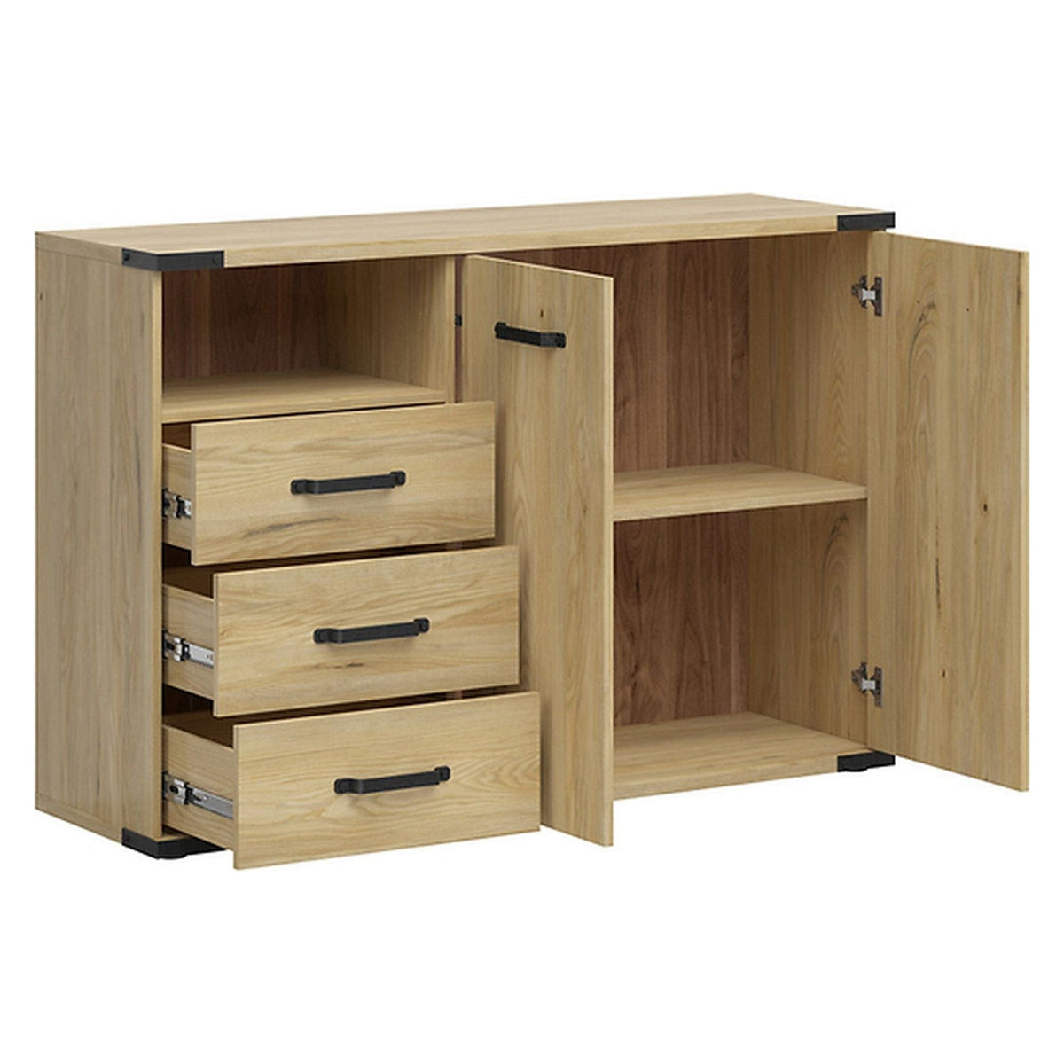 Comoda Lara, stejar, PAL, 130x40x88 cm