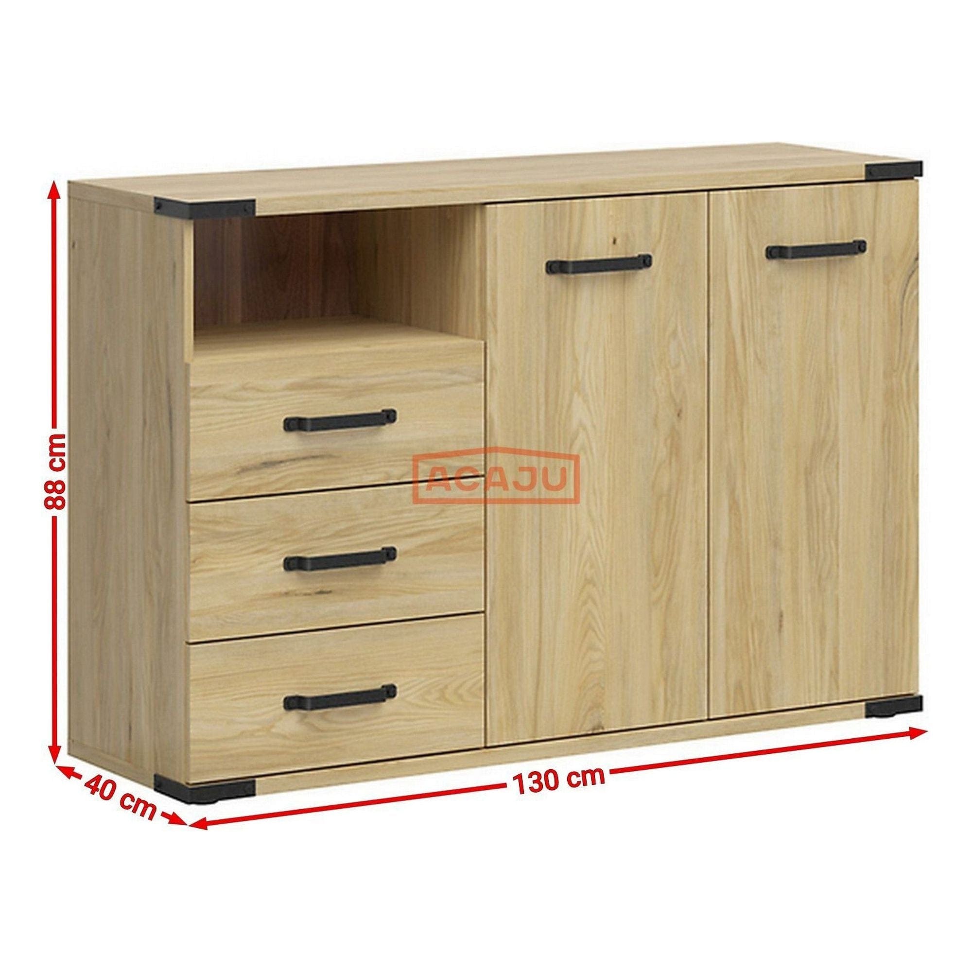 Comoda Lara, stejar, PAL, 130x40x88 cm