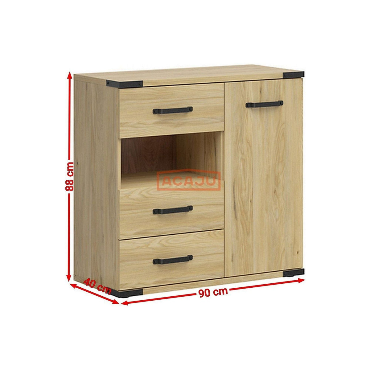 Comoda Lara, stejar, PAL, 90x40x88 cm