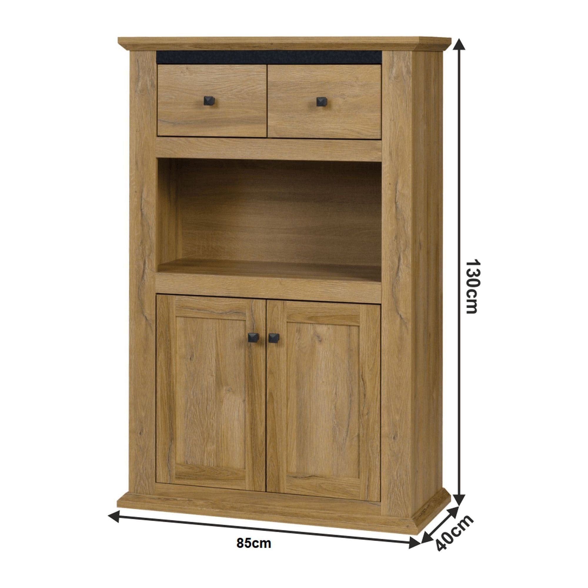 Comoda LEON MZ8, stejar grand, DTD laminat, 85x40x130 cm