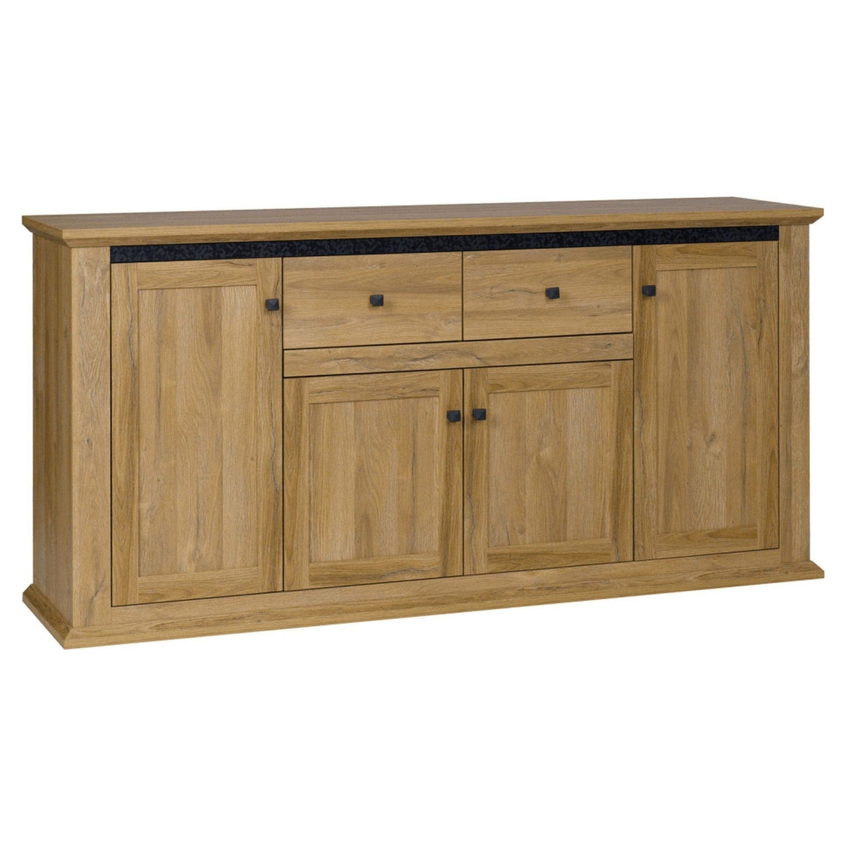 Comoda LEON MZ9, stejar grand, PAL laminat/metal, 180x45x87 cm