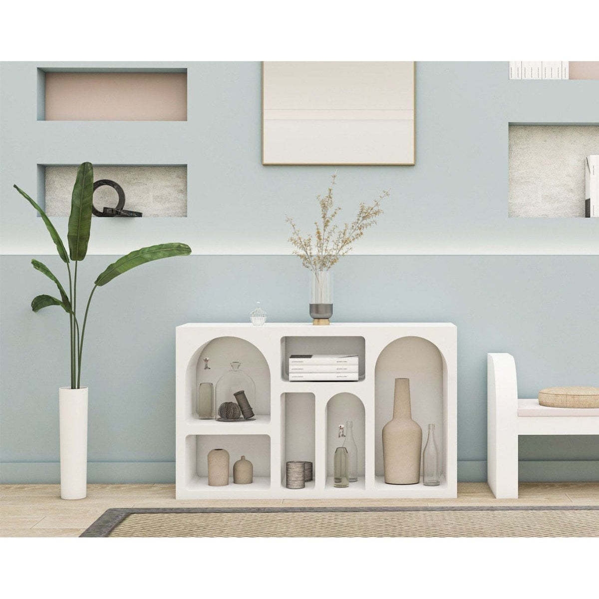 Comoda LIVA, alb, PAL melaminat, 120x35x74 cm