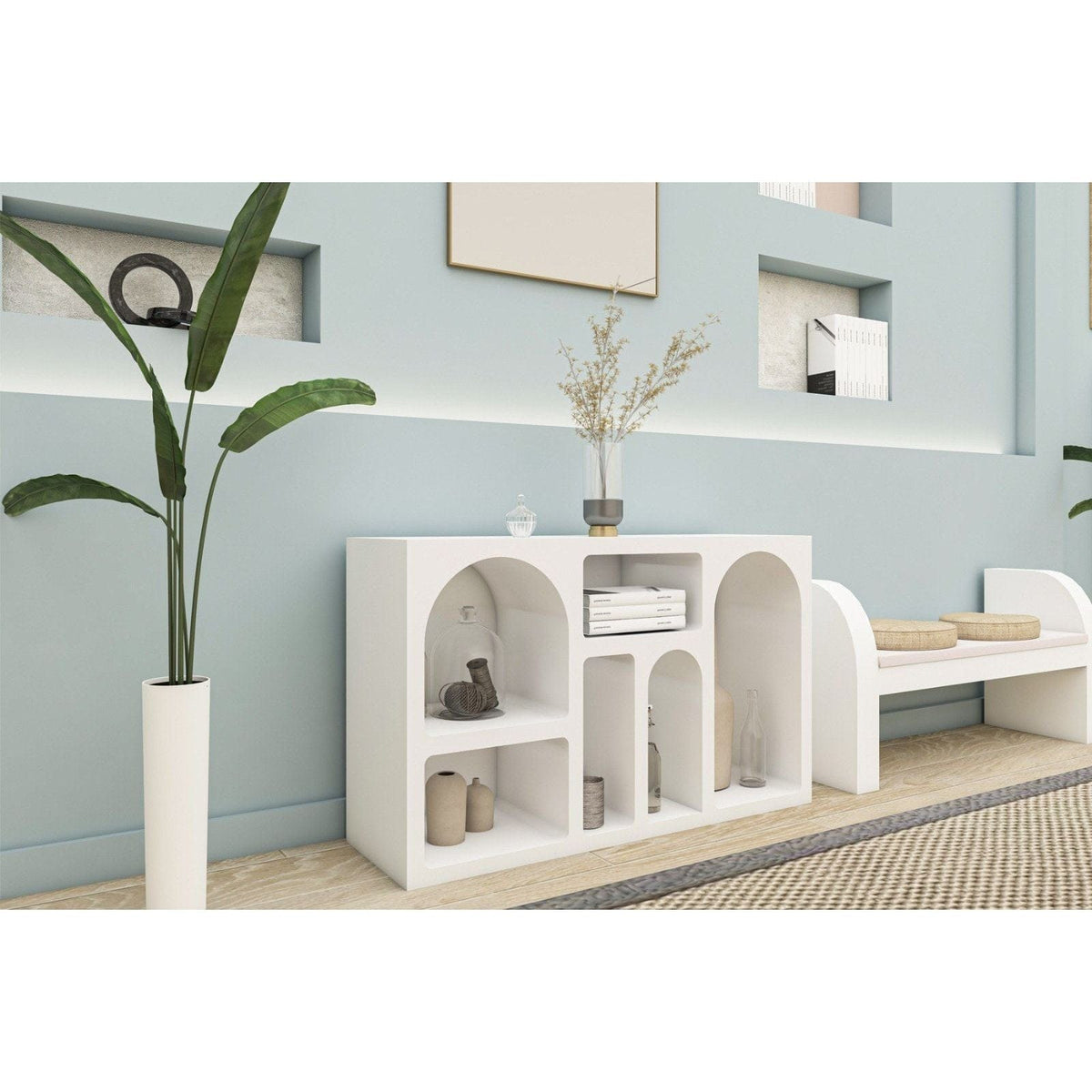 Comoda LIVA, alb, PAL melaminat, 120x35x74 cm