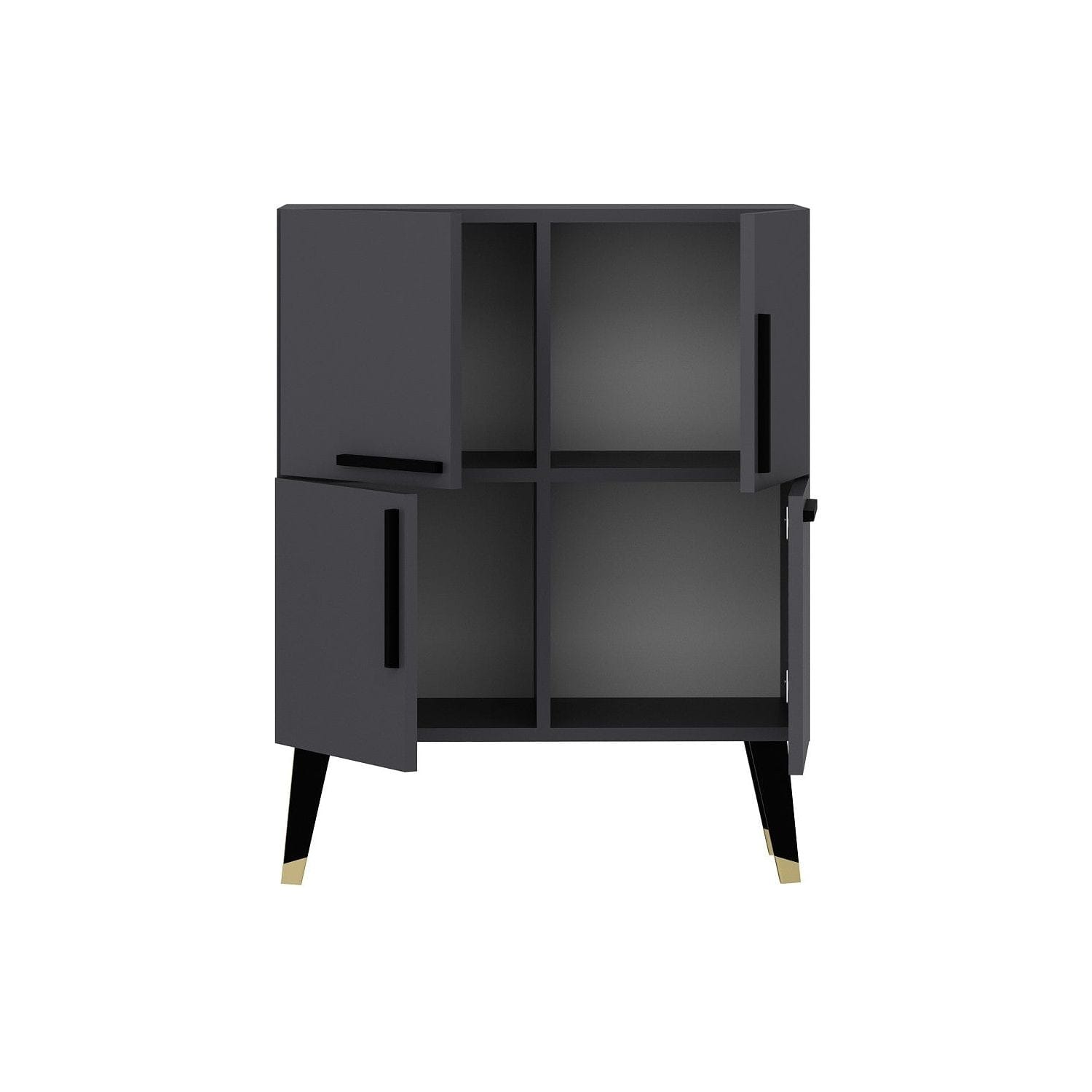 Comoda MAKRO, gri antracit/auriu, PAL melaminat, 70x35x90 cm