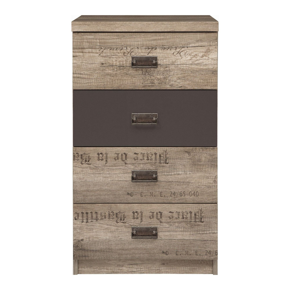 Comoda Malcolm, stejar canyon/gri inchis, PAL, 50x40x88 cm