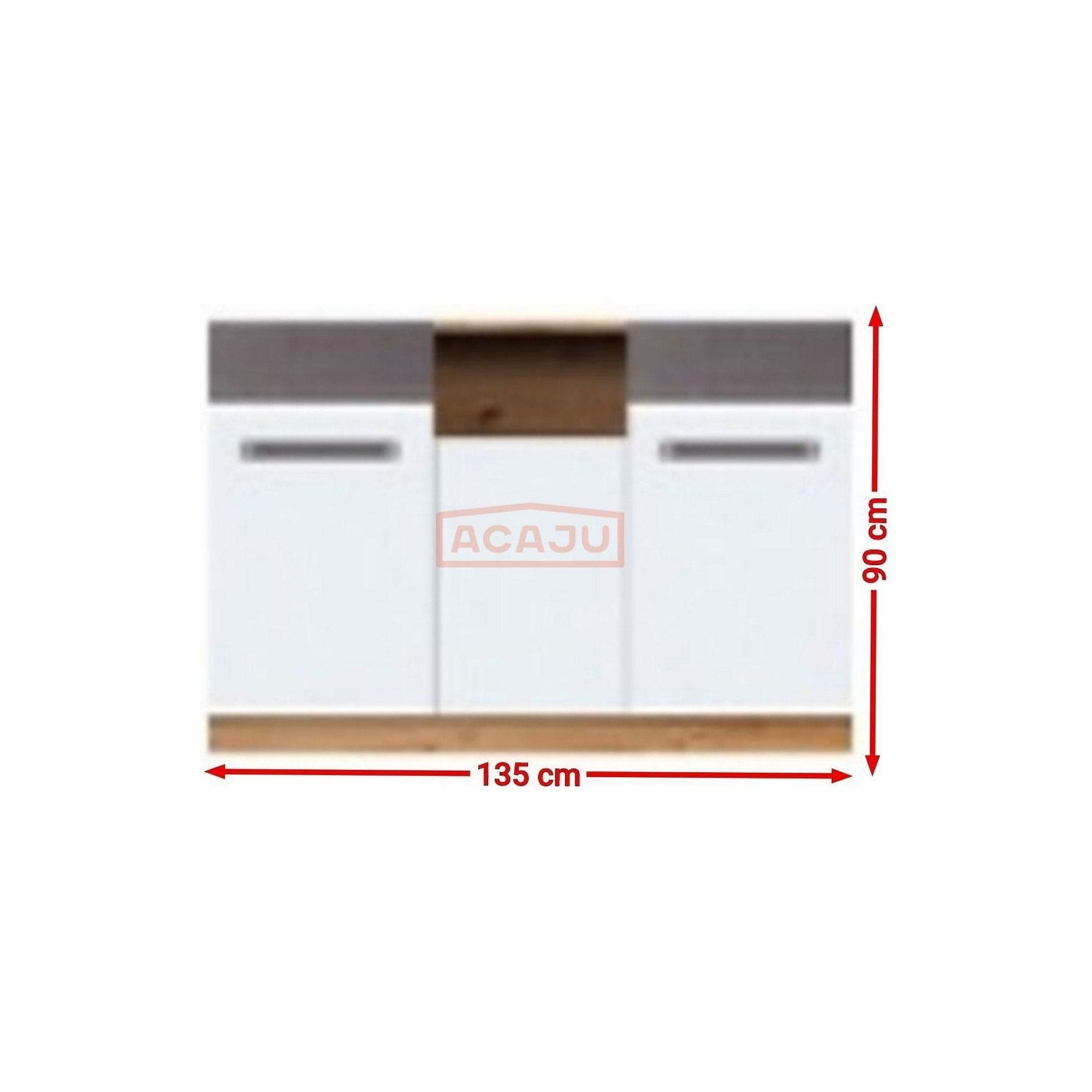 Comoda Martin, gri/alb, PAL, 135x90x43 cm