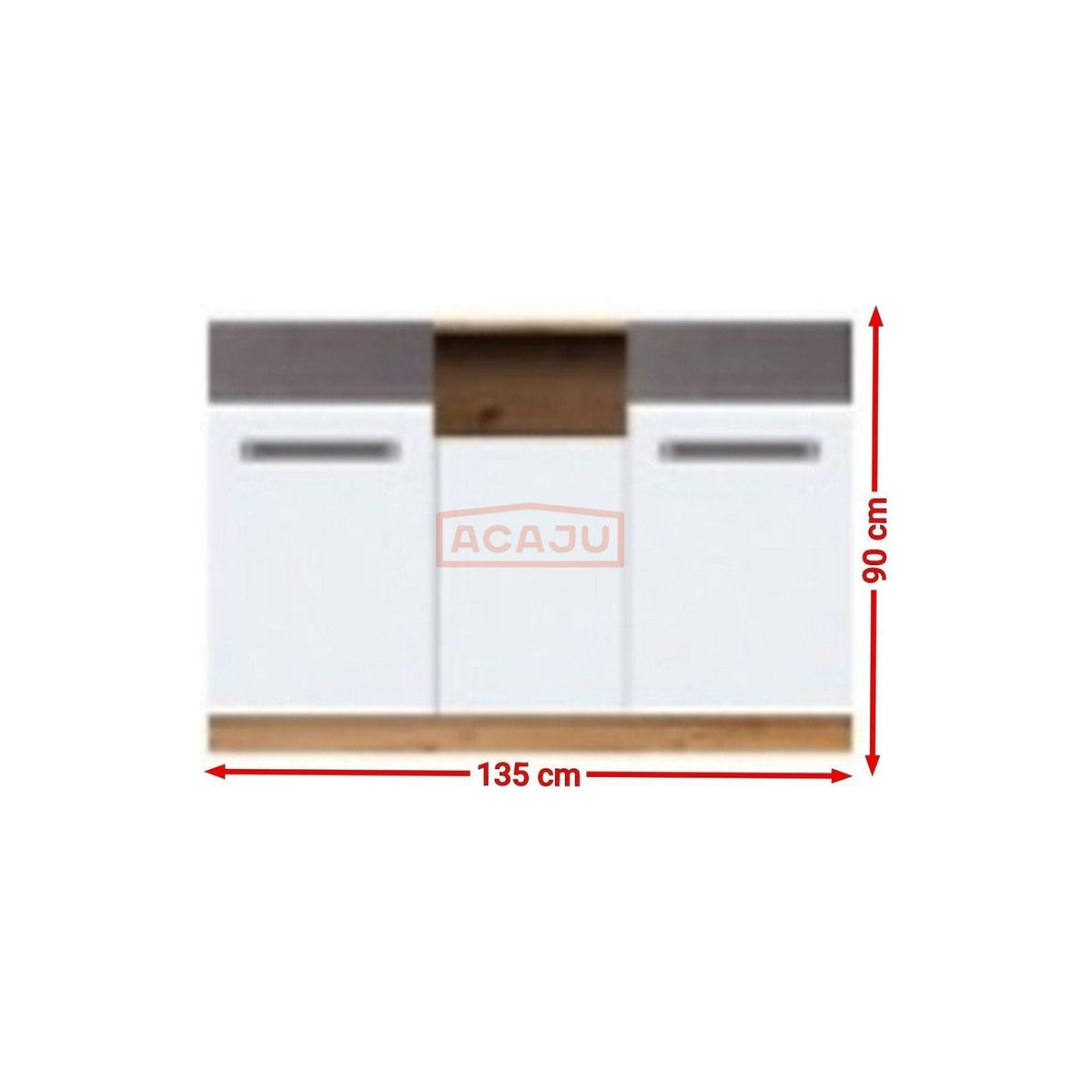 Comoda Martin, gri/alb, PAL, 135x90x43 cm