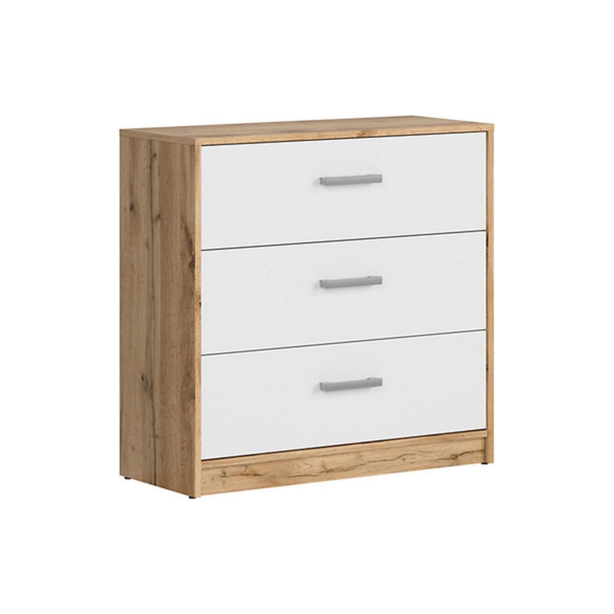 Comoda MATOS, stejar wotan/alb, PAL, 80x34x78 cm