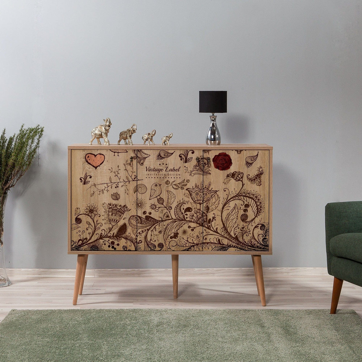 Comoda MEGA-731, stejar sonoma, PAL melaminat, 120x36x90 cm