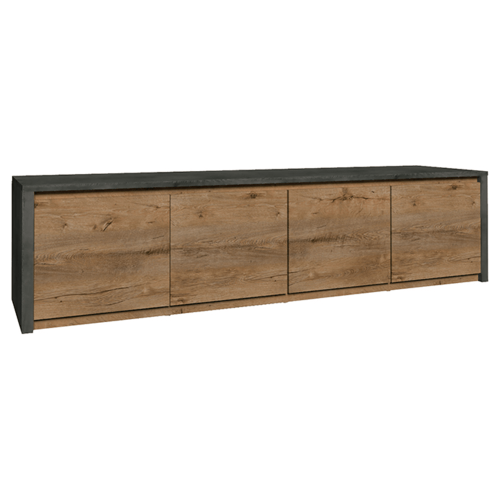 Comoda MONTANA K4D, stejar lefkas inchis/gri, DTD laminat, 170x43x48 cm