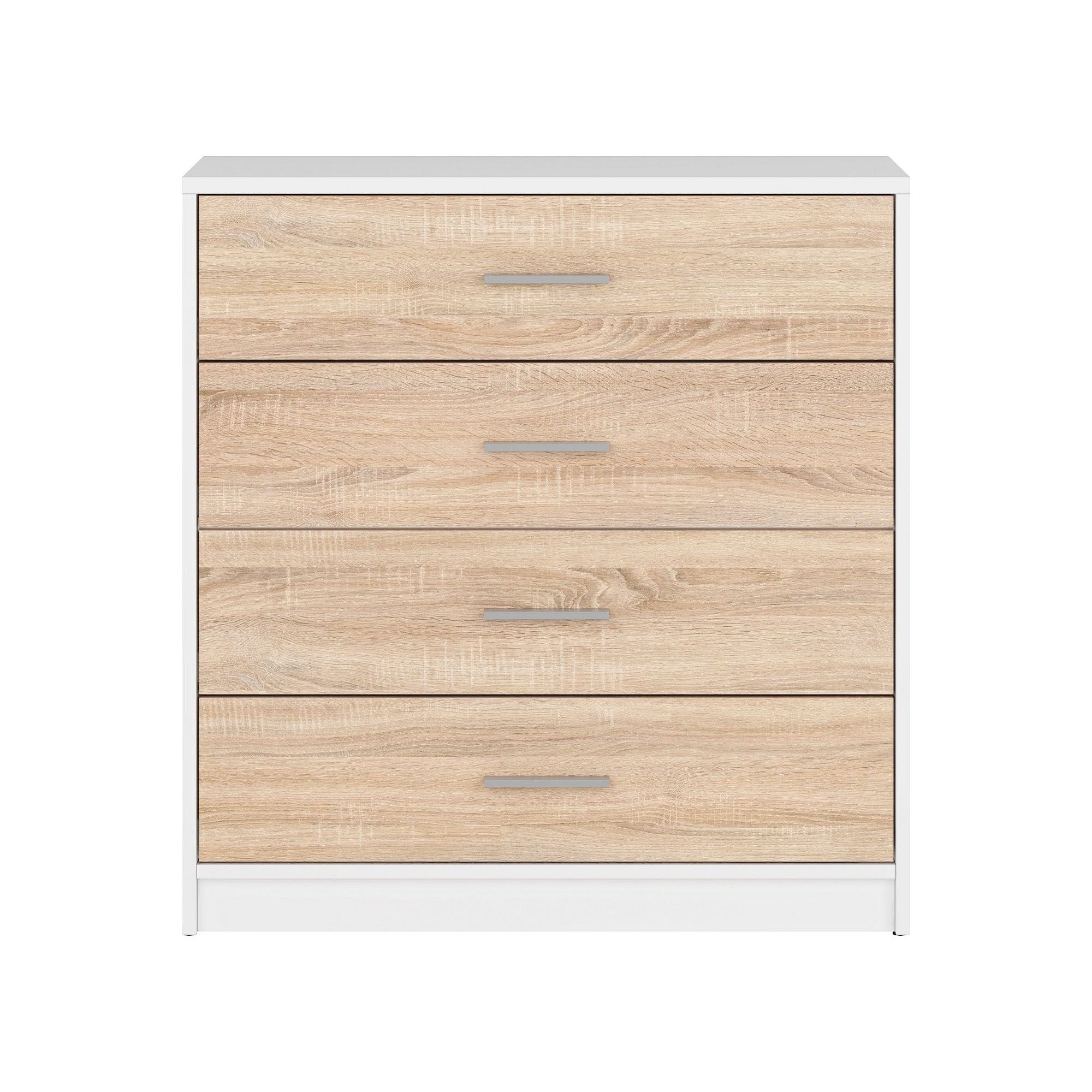 Comoda NEPO PLUS, stejar sonoma/alb, PAL, 80x34x84 cm