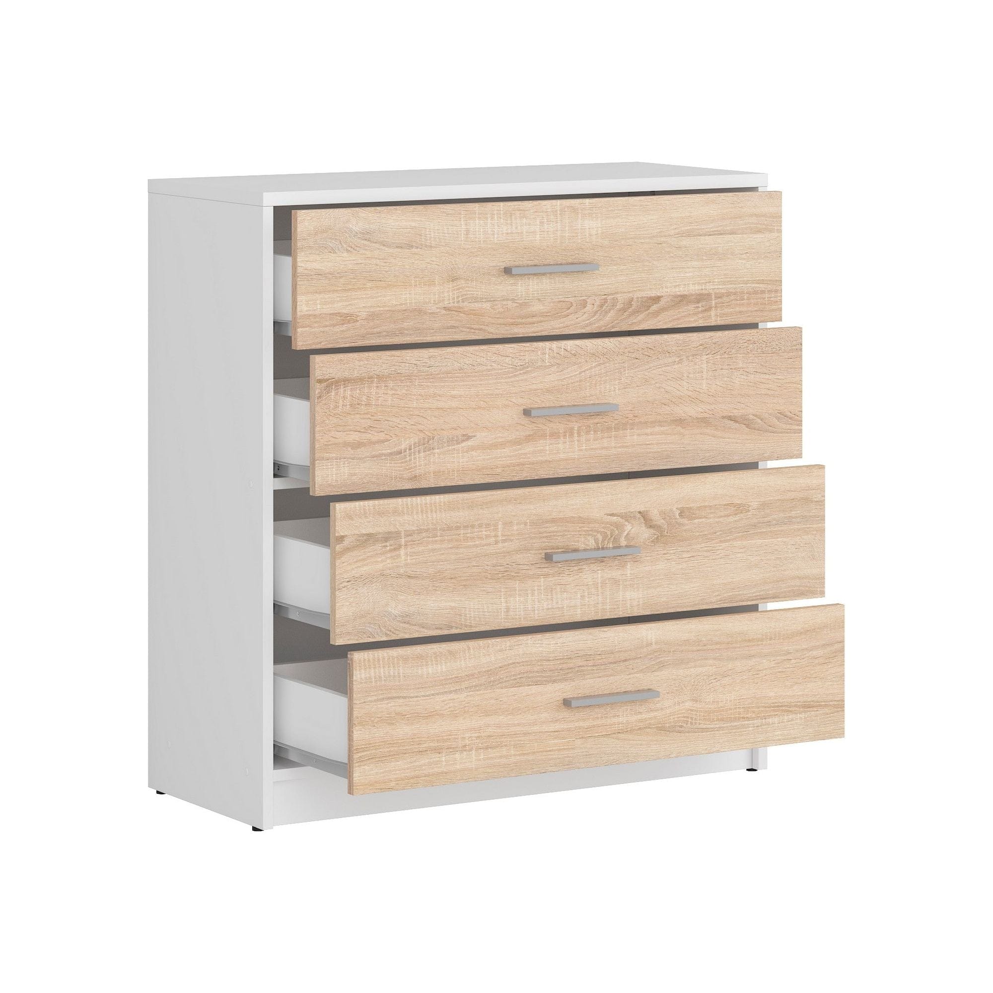 Comoda NEPO PLUS, stejar sonoma/alb, PAL, 80x34x84 cm