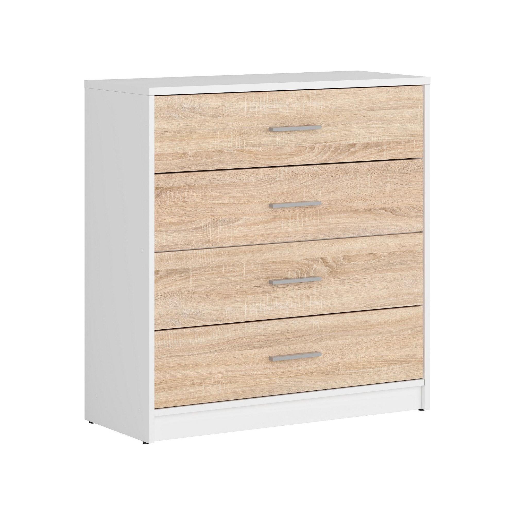 Comoda NEPO PLUS, stejar sonoma/alb, PAL, 80x34x84 cm