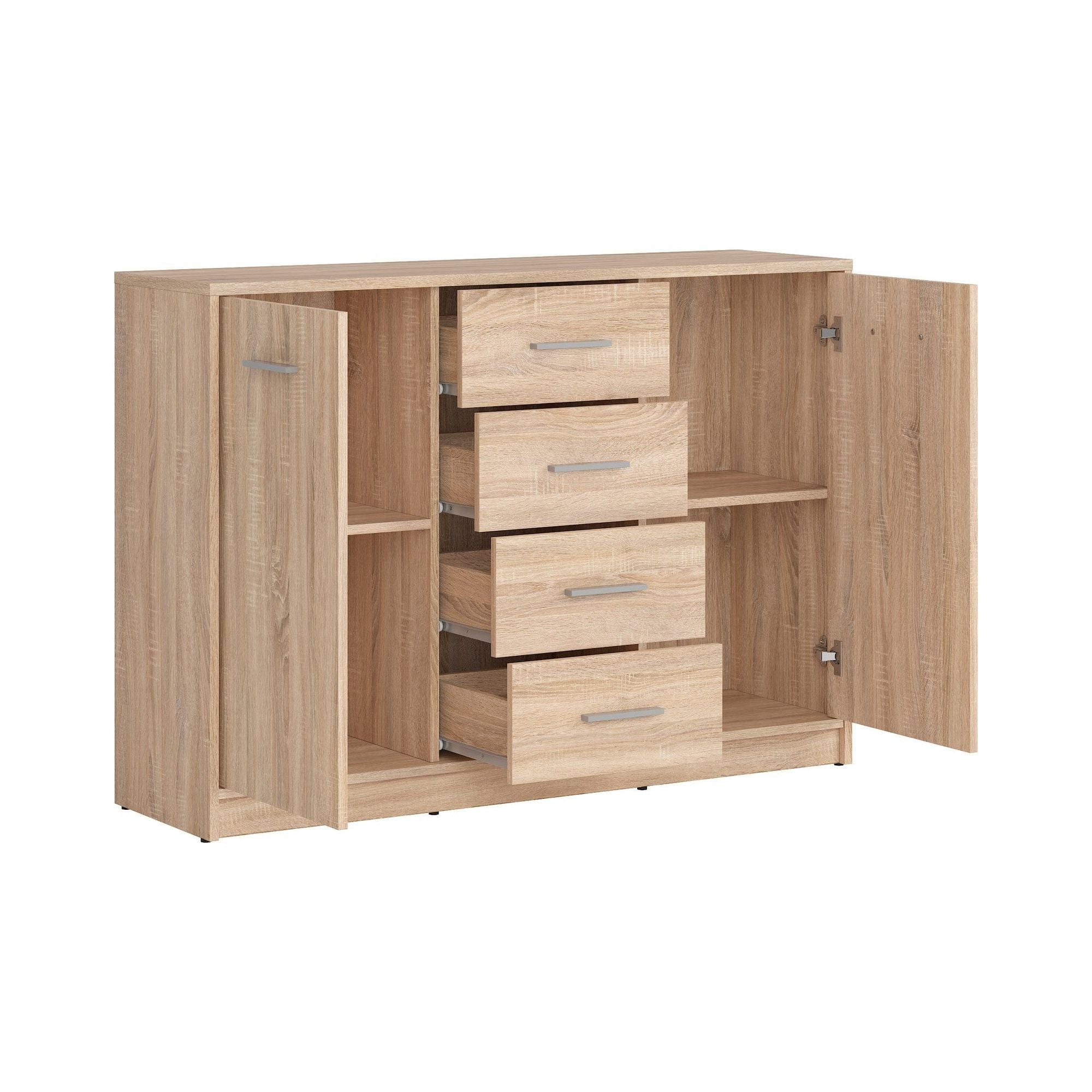 Comoda NEPO PLUS, stejar sonoma, PAL laminat, 119x34x84 cm