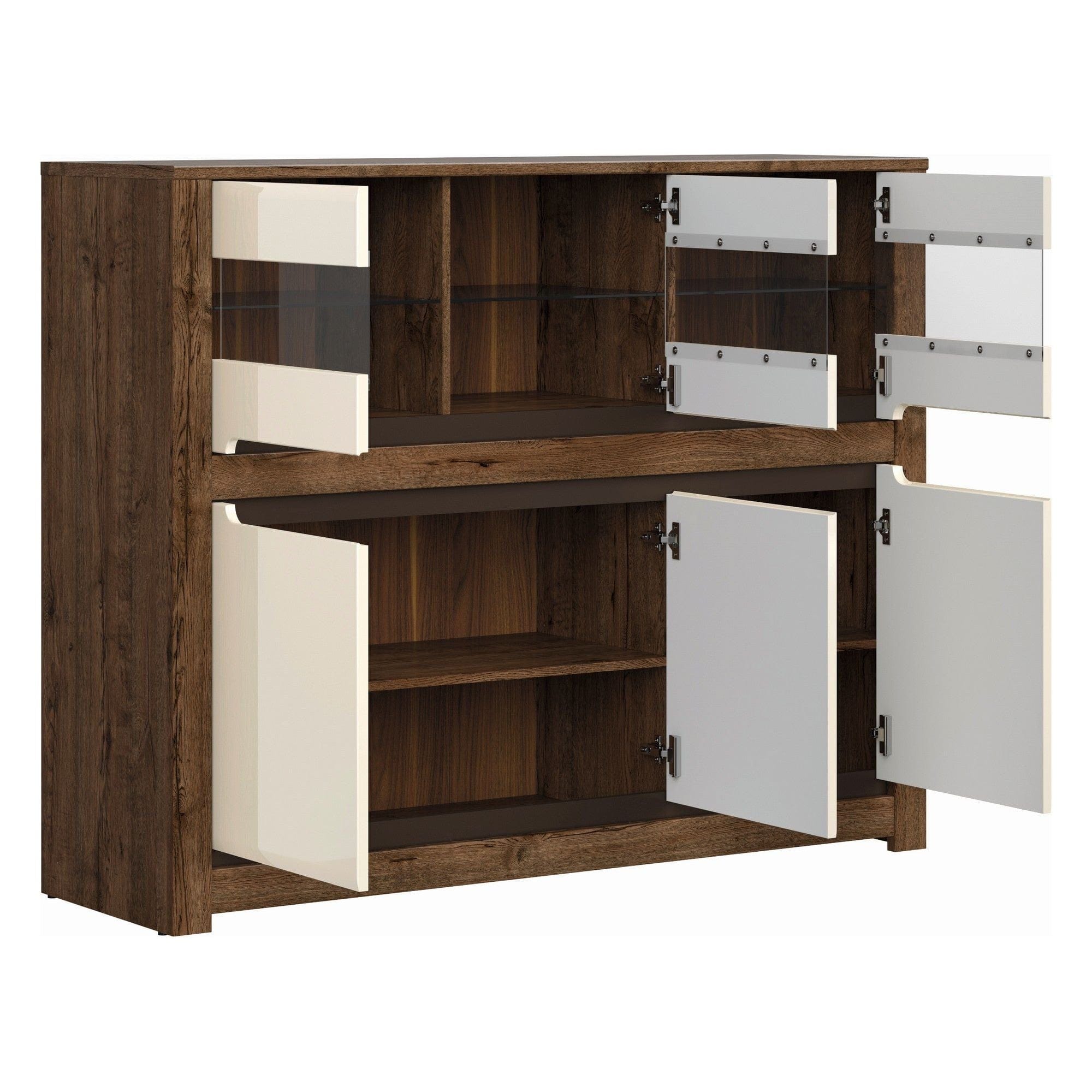 Comoda RUSO KOM3W3D, nuc/bej, PAL, 149x46x121 cm