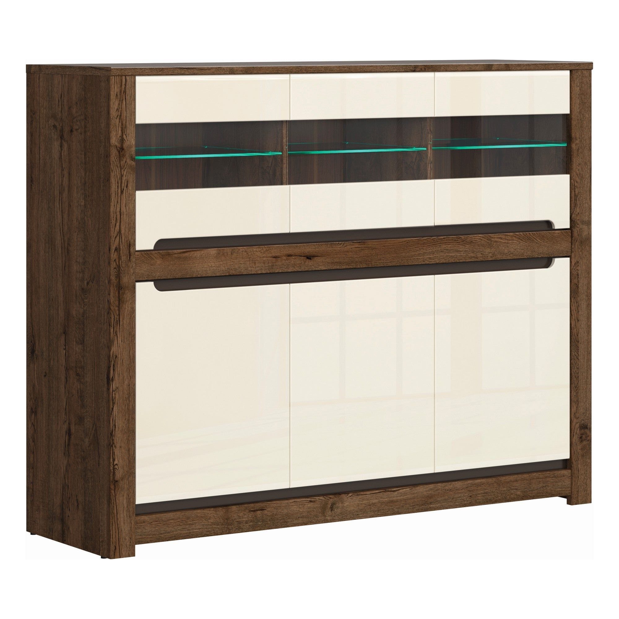 Comoda RUSO KOM3W3D, nuc/bej, PAL, 149x46x121 cm