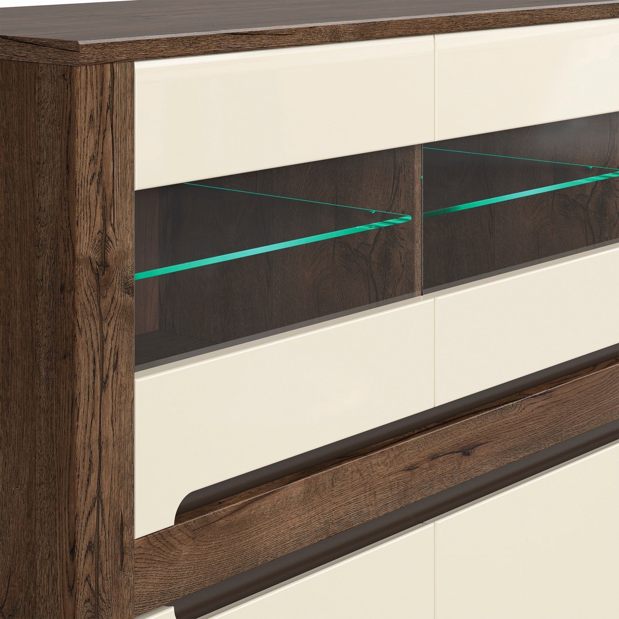 Comoda RUSO KOM3W3D, nuc/bej, PAL, 149x46x121 cm