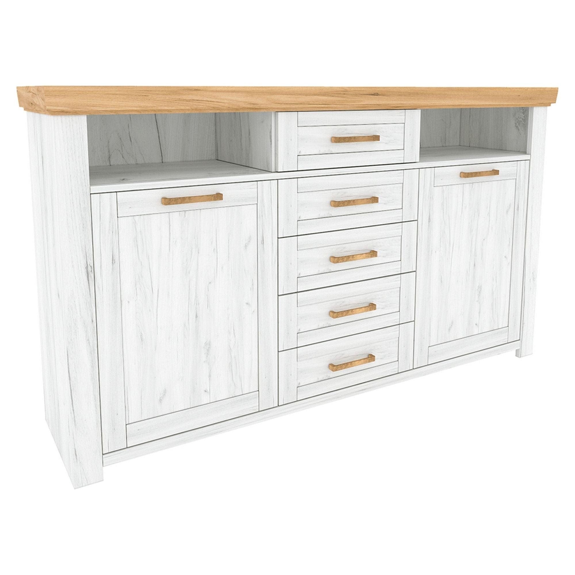 Comoda SUDBURY, stejar craft auriu/stejar craft alb, DTD laminat, 168x42x97 cm