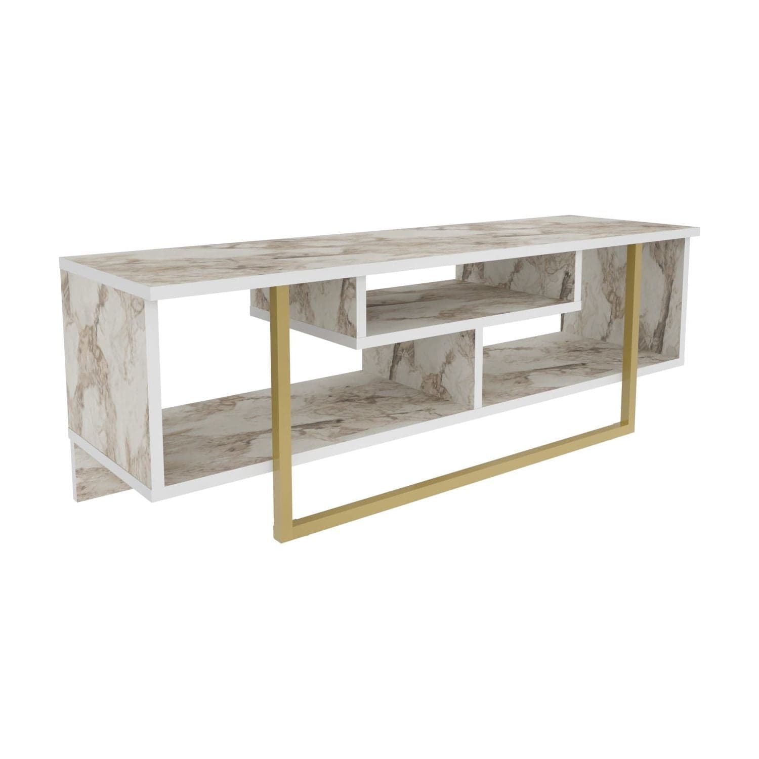 Comoda TV ASAL 120, bej/alb, PAL melaminat, 120x35x40 cm