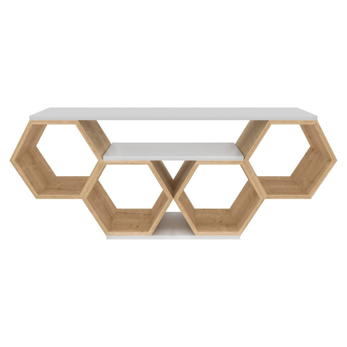 Comoda TV BAL, stejar/alb, PAL melaminat, 140x30x56 cm