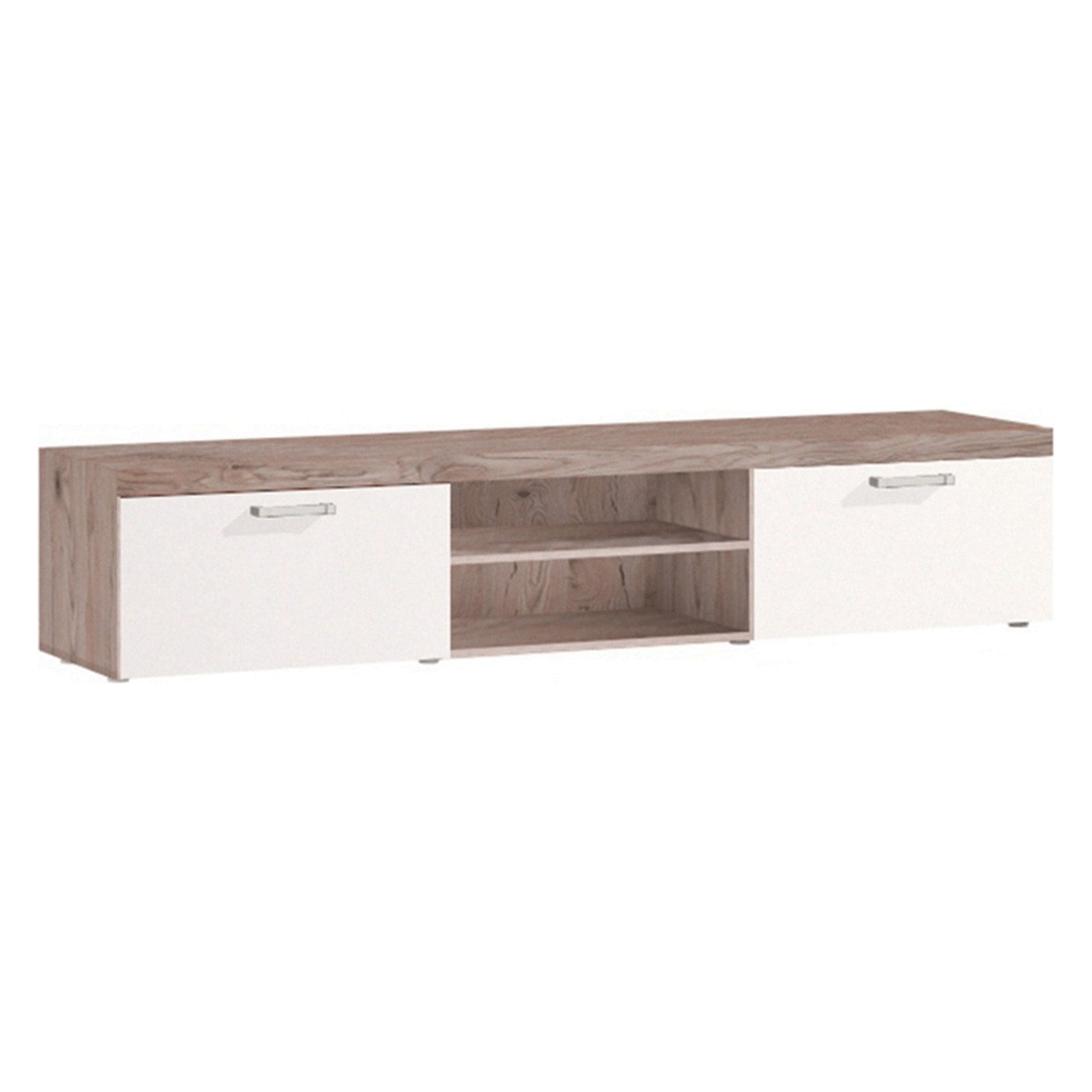Comoda TV CHERIS 8, stejar deschis/crem, DTD laminat, 200x45x39 cm