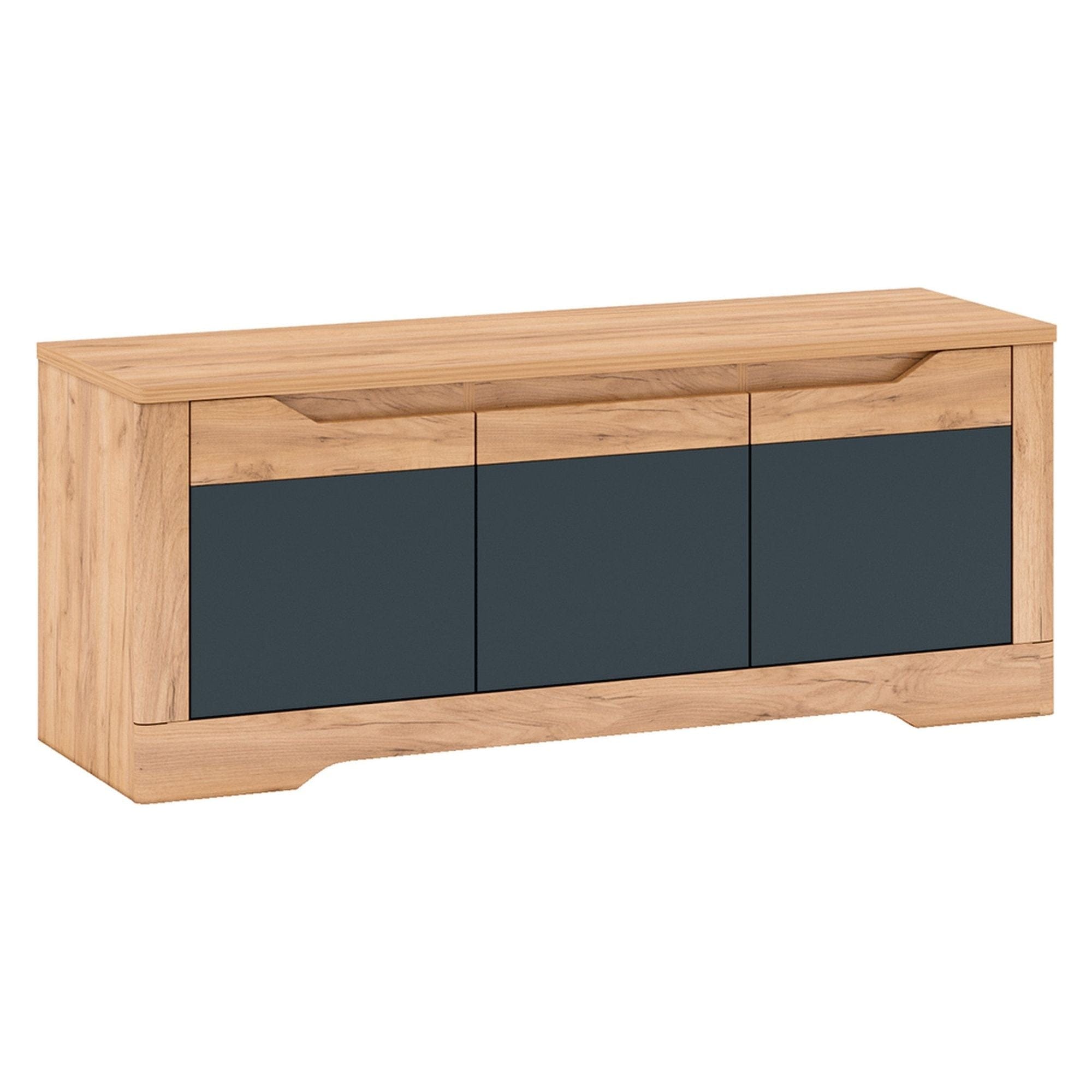 Comoda TV FIDEL, stejar artisan/gri grafit, DTD laminat, 135x42x55 cm