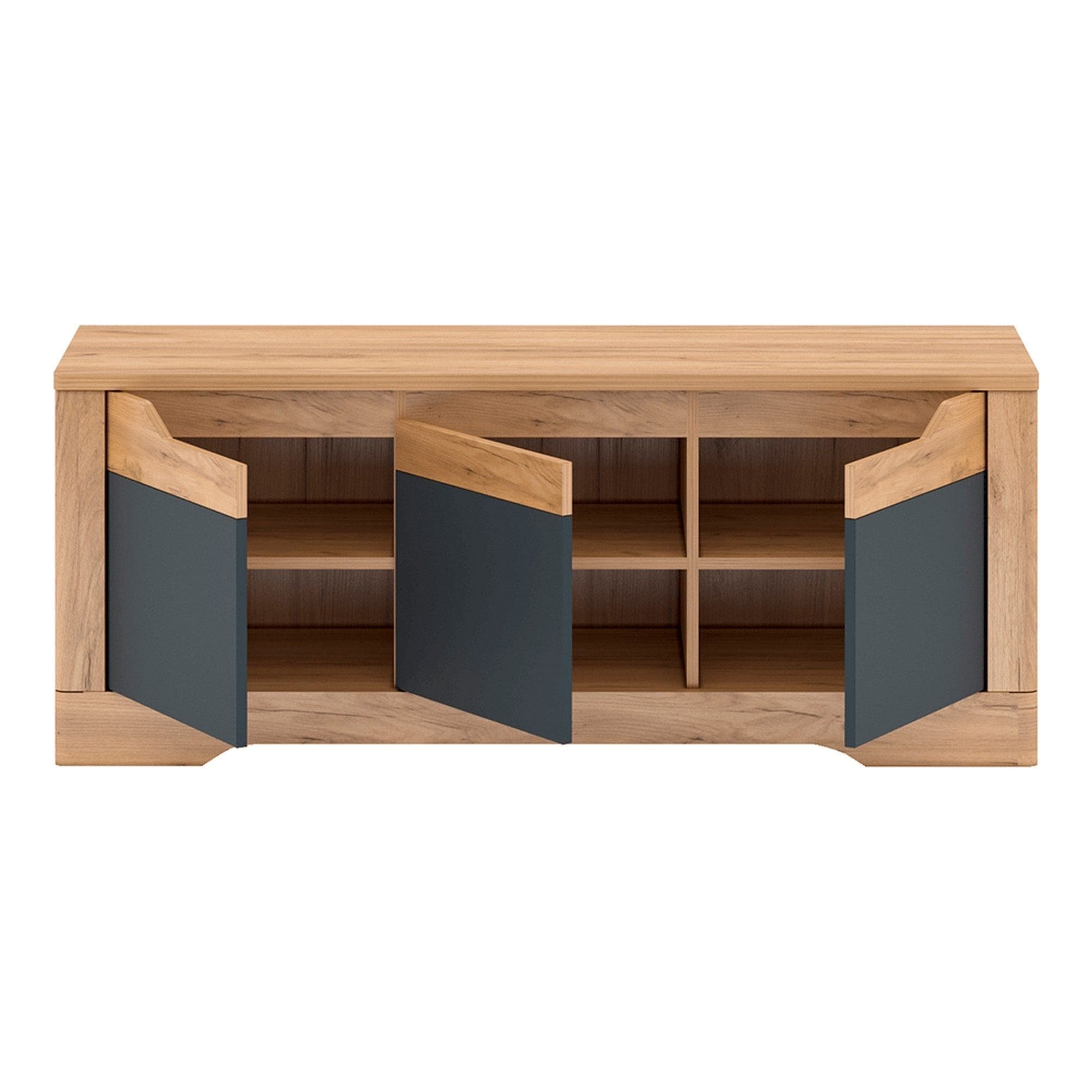 Comoda TV FIDEL, stejar artisan/gri grafit, DTD laminat, 135x42x55 cm