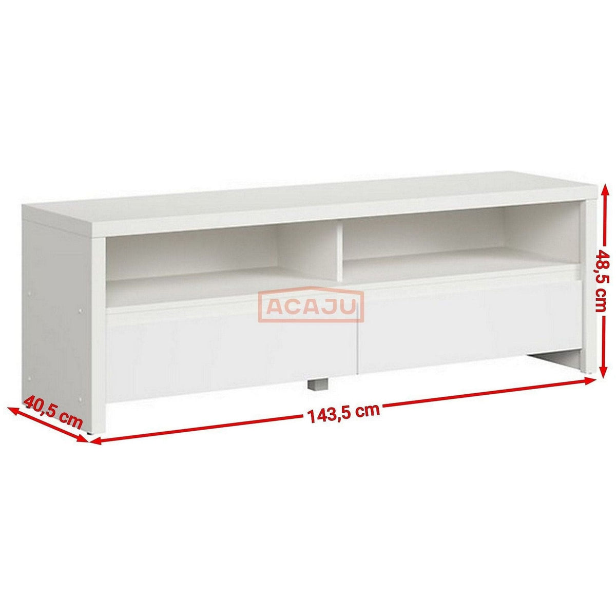 Comoda TV KASPIAN, alb, PAL, 144x41x49 cm